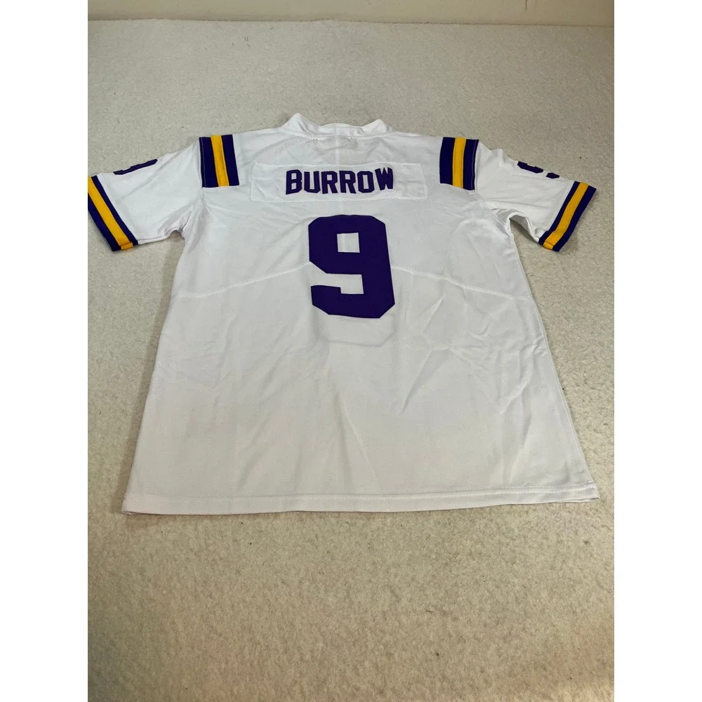 Nike LSU Tigers Joe Burrow 9 2020 National Championship Jersey White Youth L